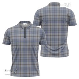 ScotsTee Shop Scottish Tweedie Clan Tartan Zipper Polo Shirt