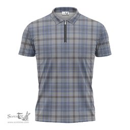 ScotsTee Shop Scottish Tweedie Clan Tartan Zipper Polo Shirt