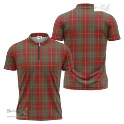 ScotsTee Shop Scottish Wren Clan Tartan Zipper Polo Shirt