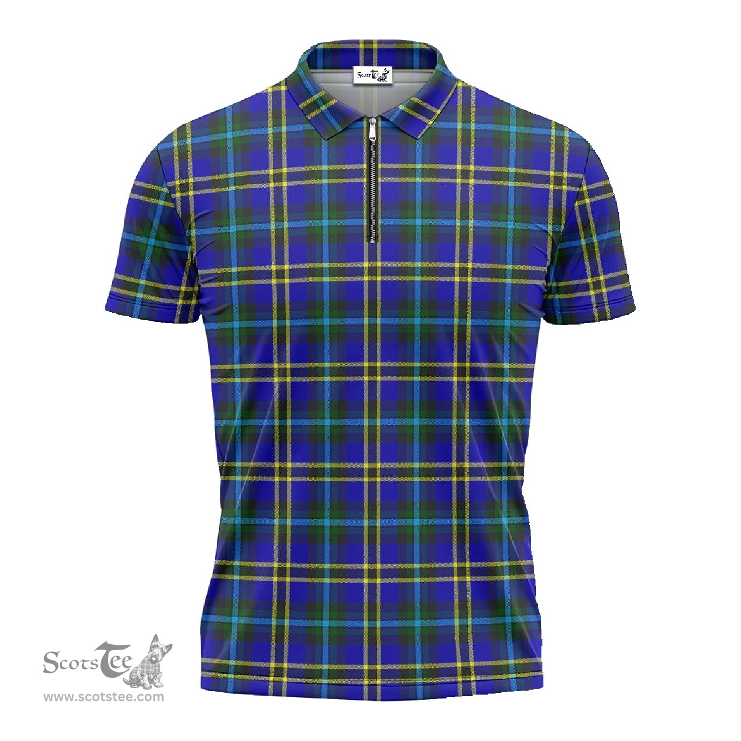 ScotsTee Shop Scottish Weir Modern Clan Tartan Zipper Polo Shirt