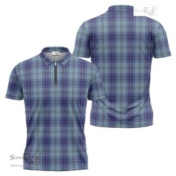 ScotsTee Shop Scottish Traynor Clan Tartan Zipper Polo Shirt