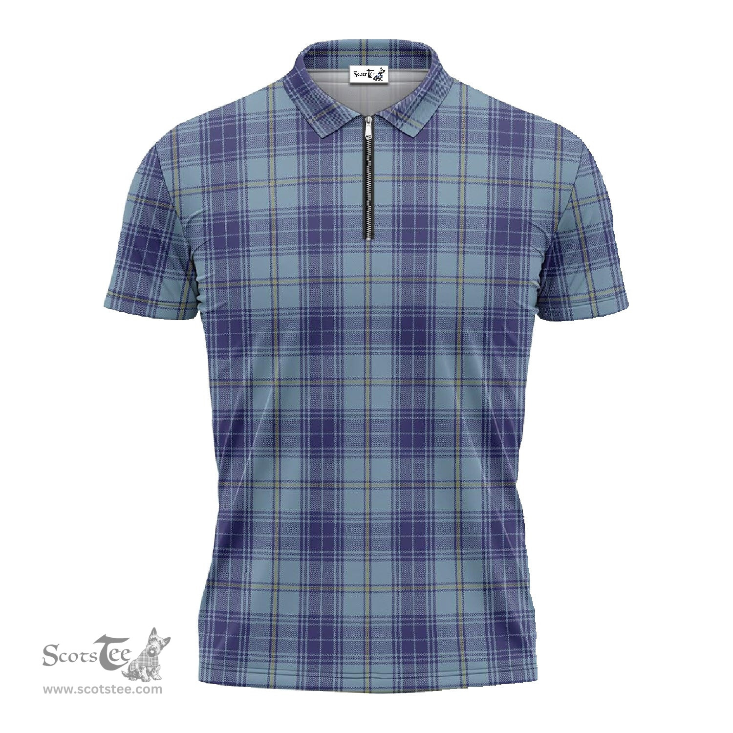 ScotsTee Shop Scottish Traynor Clan Tartan Zipper Polo Shirt