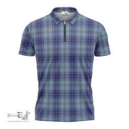 ScotsTee Shop Scottish Traynor Clan Tartan Zipper Polo Shirt