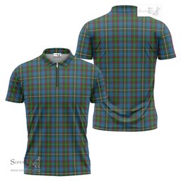 ScotsTee Shop Scottish Tait Clan Tartan Zipper Polo Shirt