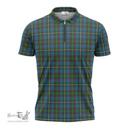 ScotsTee Shop Scottish Tait Clan Tartan Zipper Polo Shirt