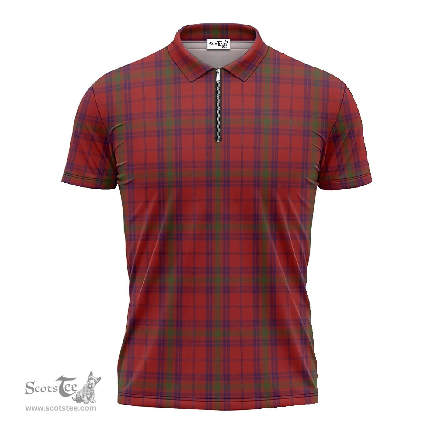 ScotsTee Shop Scottish Ross Old Clan Tartan Zipper Polo Shirt
