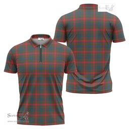 ScotsTee Shop Scottish Wilson Modern Clan Tartan Zipper Polo Shirt