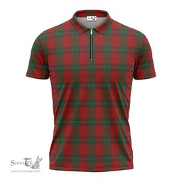 ScotsTee Shop Scottish Thomas of Wales Clan Tartan Zipper Polo Shirt