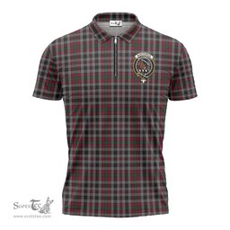 ScotsTee Shop Scottish Borthwick Clan Crest Tartan Zipper Polo Shirt