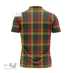 ScotsTee Shop Scottish Buchanan Clan Crest Tartan Zipper Polo Shirt