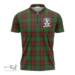 ScotsTee Shop Scottish Blackstock Hunting Clan Crest Tartan Zipper Polo Shirt