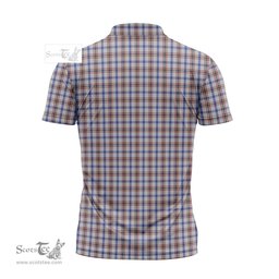 ScotsTee Shop Scottish Boswell Clan Crest Tartan Zipper Polo Shirt