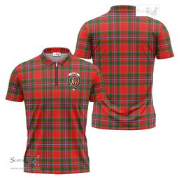 ScotsTee Shop Scottish Butter Clan Crest Tartan Zipper Polo Shirt