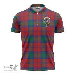 ScotsTee Shop Scottish Byres (Byses) Clan Crest Tartan Zipper Polo Shirt