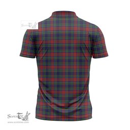 ScotsTee Shop Scottish Allison Red Clan Crest Tartan Zipper Polo Shirt