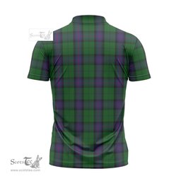 ScotsTee Shop Scottish Armstrong Clan Crest Tartan Zipper Polo Shirt