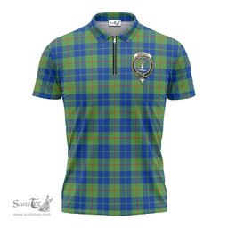 ScotsTee Shop Scottish Barclay Hunting Ancient Clan Crest Tartan Zipper Polo Shirt