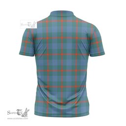 ScotsTee Shop Scottish Agnew Ancient Clan Crest Tartan Zipper Polo Shirt