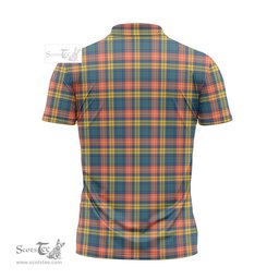 ScotsTee Shop Scottish Buchanan Ancient Clan Crest Tartan Zipper Polo Shirt