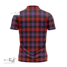 ScotsTee Shop Scottish Broun Modern Clan Crest Tartan Zipper Polo Shirt