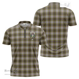 ScotsTee Shop Scottish Buchanan Dress Clan Crest Tartan Zipper Polo Shirt