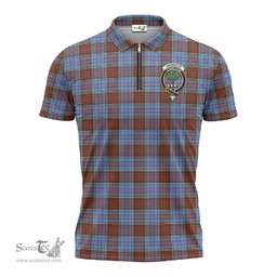 ScotsTee Shop Scottish Anderson Modern Clan Crest Tartan Zipper Polo Shirt
