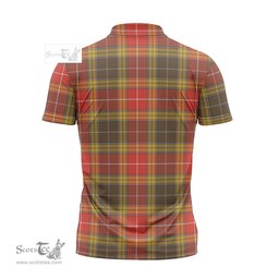 ScotsTee Shop Scottish Buchanan Old Set Weathered Clan Crest Tartan Zipper Polo Shirt