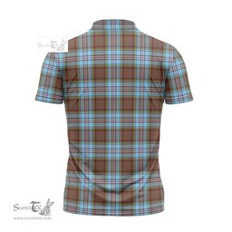 ScotsTee Shop Scottish Anderson Ancient Clan Crest Tartan Zipper Polo Shirt