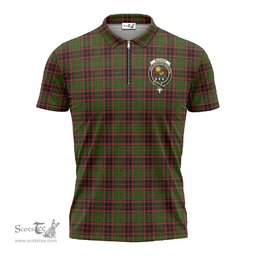 ScotsTee Shop Scottish Buchan Modern Clan Crest Tartan Zipper Polo Shirt