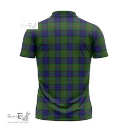 ScotsTee Shop Scottish Dundas Modern Clan Crest Tartan Zipper Polo Shirt