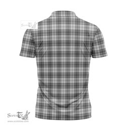 ScotsTee Shop Scottish Douglas Grey Modern Clan Crest Tartan Zipper Polo Shirt