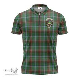 ScotsTee Shop Scottish Gayre Clan Crest Tartan Zipper Polo Shirt