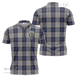 ScotsTee Shop Scottish Ferguson Dress Clan Crest Tartan Zipper Polo Shirt
