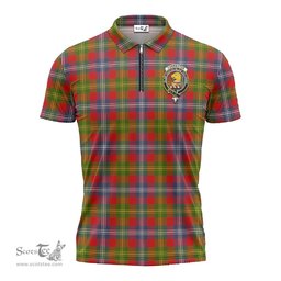 ScotsTee Shop Scottish Forrester Clan Crest Tartan Zipper Polo Shirt
