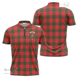 ScotsTee Shop Scottish Erskine Modern Clan Crest Tartan Zipper Polo Shirt