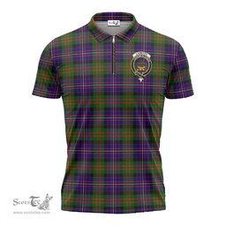 ScotsTee Shop Scottish Cameron of Erracht Modern Clan Crest Tartan Zipper Polo Shirt