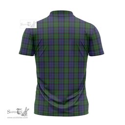 ScotsTee Shop Scottish Dundas Clan Crest Tartan Zipper Polo Shirt