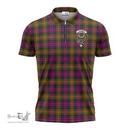 ScotsTee Shop Scottish Carnegie Modern Clan Crest Tartan Zipper Polo Shirt