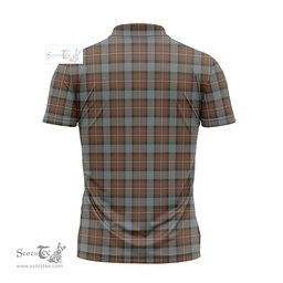 ScotsTee Shop Scottish Ferguson Weathered Clan Crest Tartan Zipper Polo Shirt