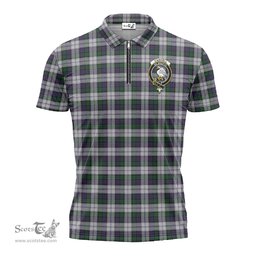 ScotsTee Shop Scottish Campbell of Cawdor Dress Clan Crest Tartan Zipper Polo Shirt