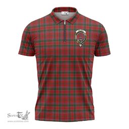 ScotsTee Shop Scottish Dalzell (Dalziel) Clan Crest Tartan Zipper Polo Shirt