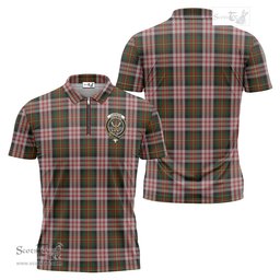ScotsTee Shop Scottish Carnegie Dress Clan Crest Tartan Zipper Polo Shirt