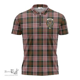 ScotsTee Shop Scottish Carnegie Dress Clan Crest Tartan Zipper Polo Shirt