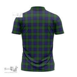 ScotsTee Shop Scottish Campbell Modern Clan Crest Tartan Zipper Polo Shirt