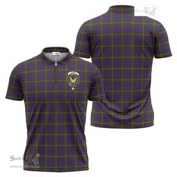 ScotsTee Shop Scottish Durie Clan Crest Tartan Zipper Polo Shirt