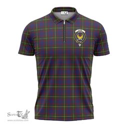 ScotsTee Shop Scottish Durie Clan Crest Tartan Zipper Polo Shirt