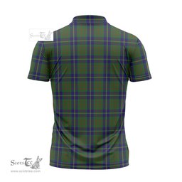 ScotsTee Shop Scottish Cameron of Lochiel Hunting Clan Crest Tartan Zipper Polo Shirt