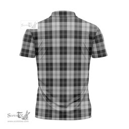 ScotsTee Shop Scottish Erskine Black and White Clan Crest Tartan Zipper Polo Shirt