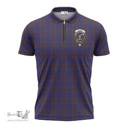 ScotsTee Shop Scottish Elliot Clan Crest Tartan Zipper Polo Shirt