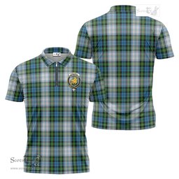 ScotsTee Shop Scottish Campbell Dress Clan Crest Tartan Zipper Polo Shirt